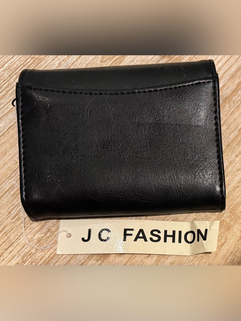 Moda Bella Black Faux Leather Tri-Fold Wallet - Picture 2 of 10